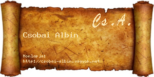 Csobai Albin névjegykártya